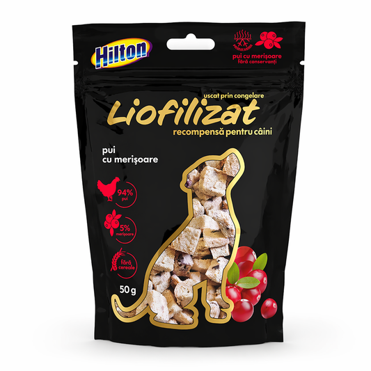 Hilton Snack Premium pentru Câini, Pui cu Merișoare, 50g