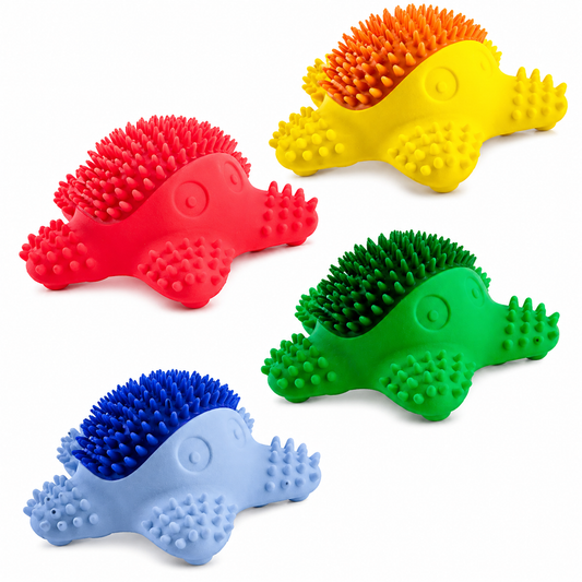 Jucărie dentară pentru câini Stea cu țepi, cauciuc termoplastic, masaj gingii, anti-stres, culori diverse